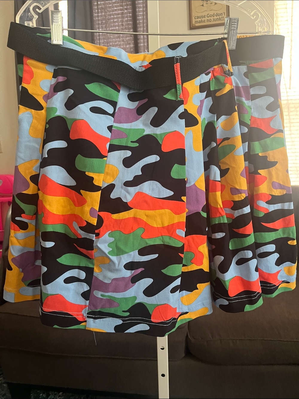 like an angel Multicolor Camo Mini Skirt with Black Web Belt - Picture 3 of 3
